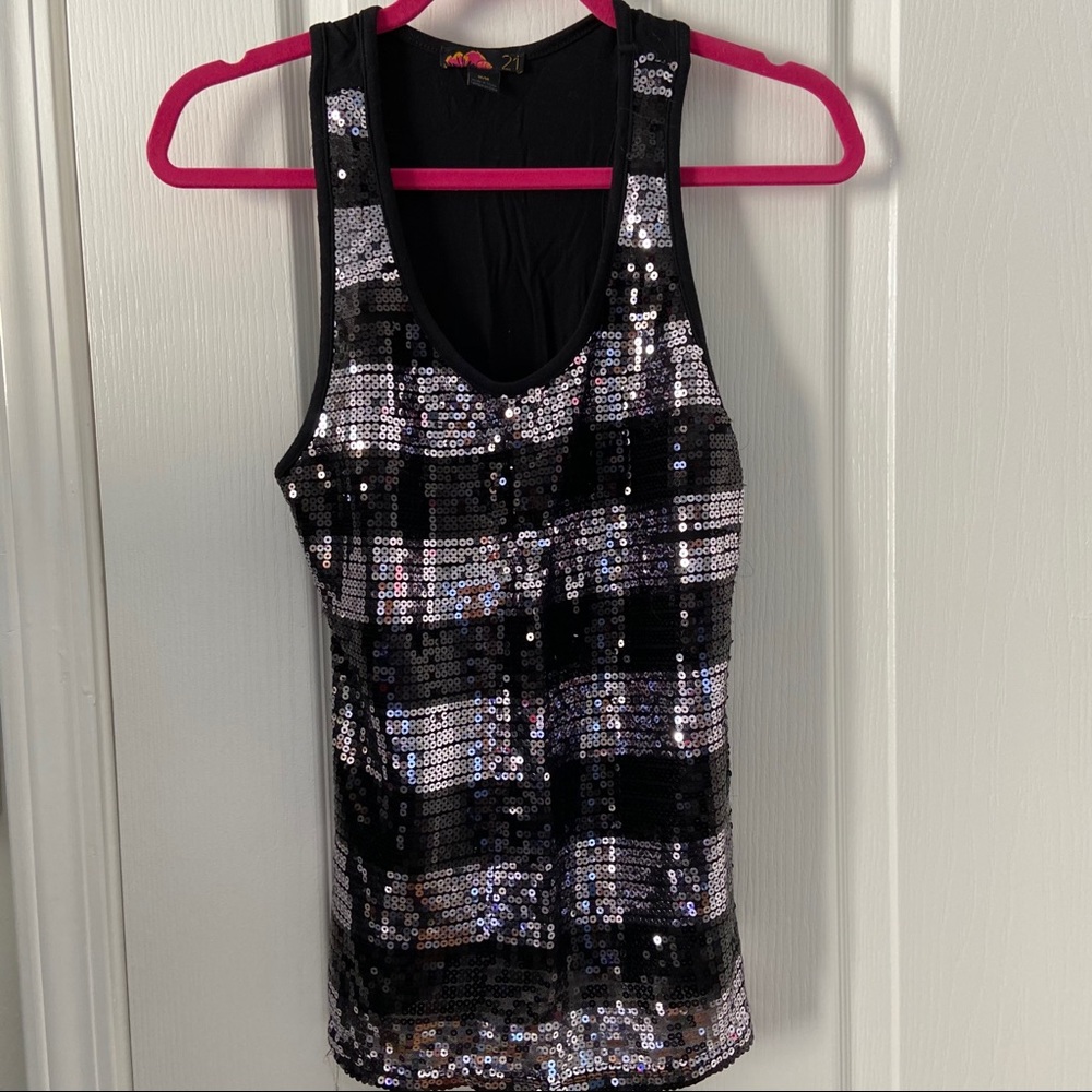 Sequin Striped Tank Top